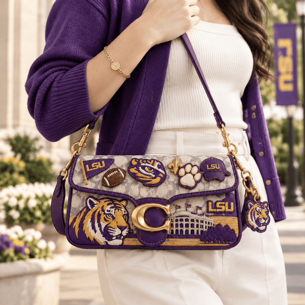 Premium LSU Coach Shoulder Cross With Charm LNTH