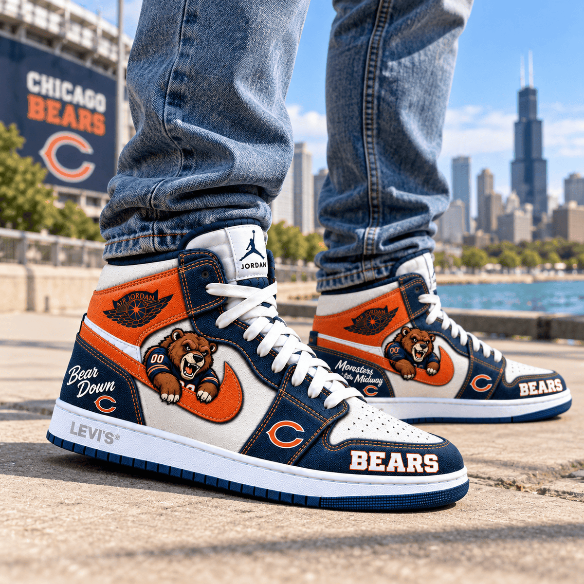 CCB Premium Denim Embroidered High-Top Sneakers NTNA