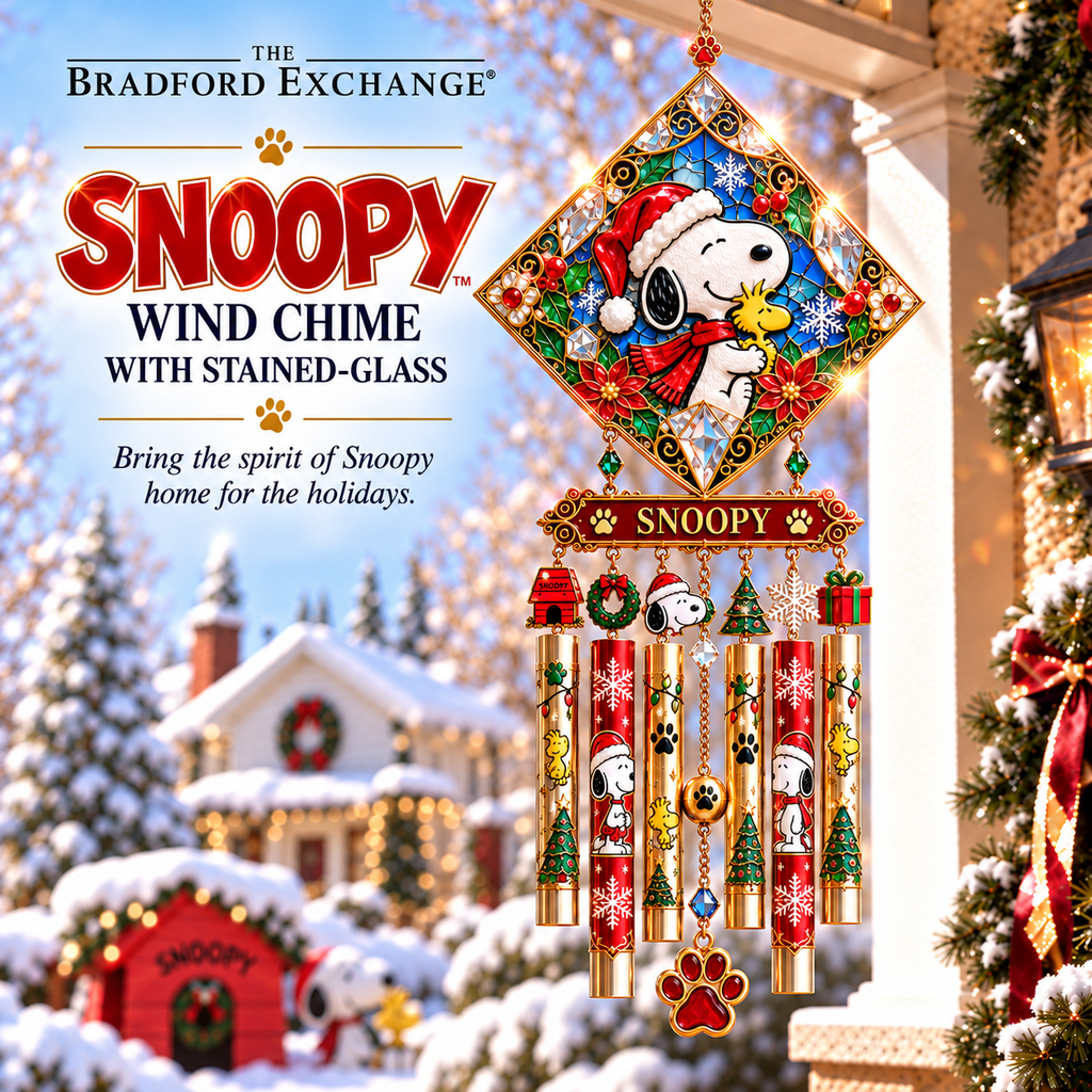 SPNY Premium Christmas Stained Glass Wind Chime NTNA