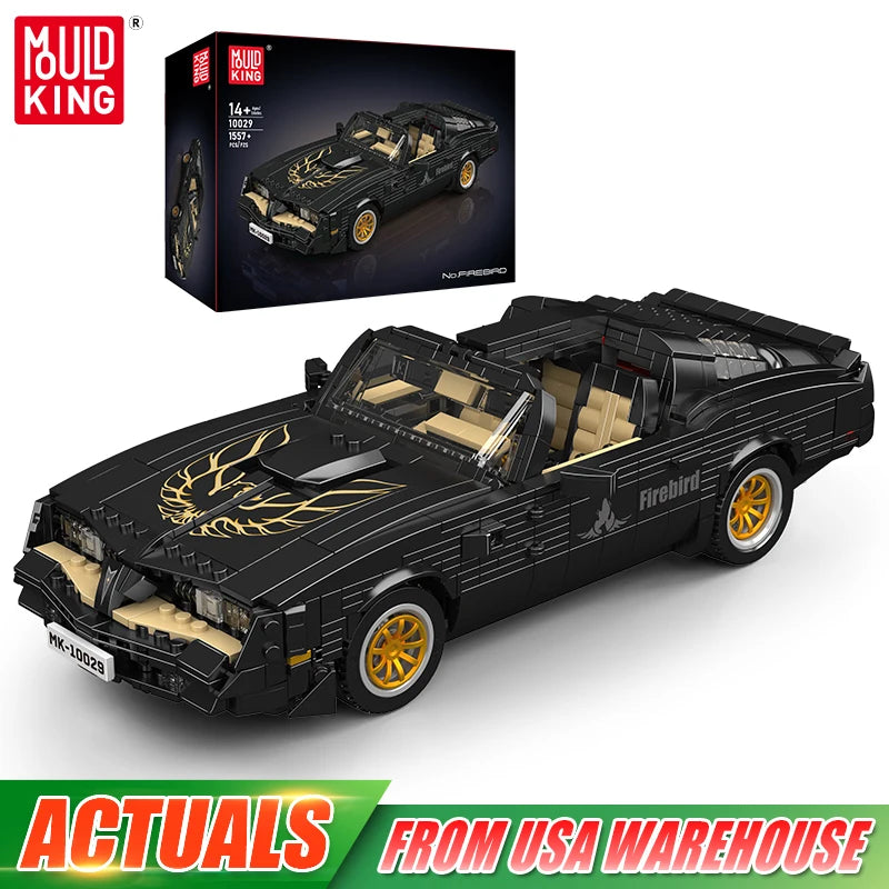 Mould King 10029 Technical Car Toys The MOC Firebird Vintage Car Building Block Assembly Oldtime Car Brick Kids Christmas Gift